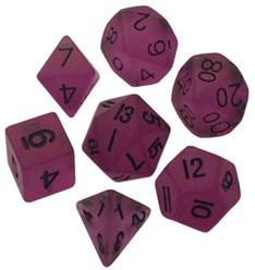 Resin Dice: 16mm Purple Glow in the Dark Dice Set