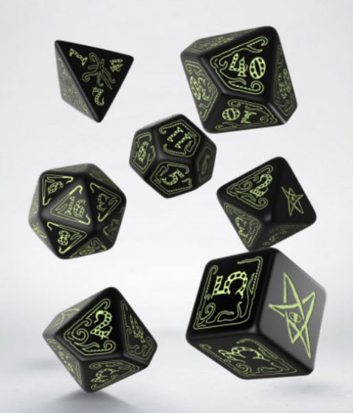 Exotic Dice: Call of Cthulhu Black & Glow-in-the-Dark Set (7)
