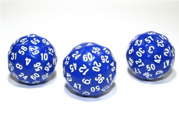 Chessex: Opaque d60 Blue w/white (1)