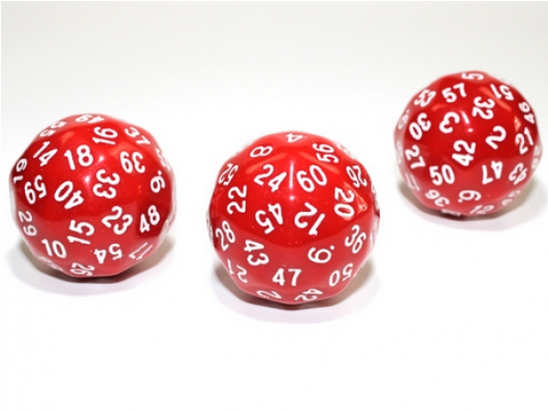 Chessex: Opaque d60 Red/white (1)