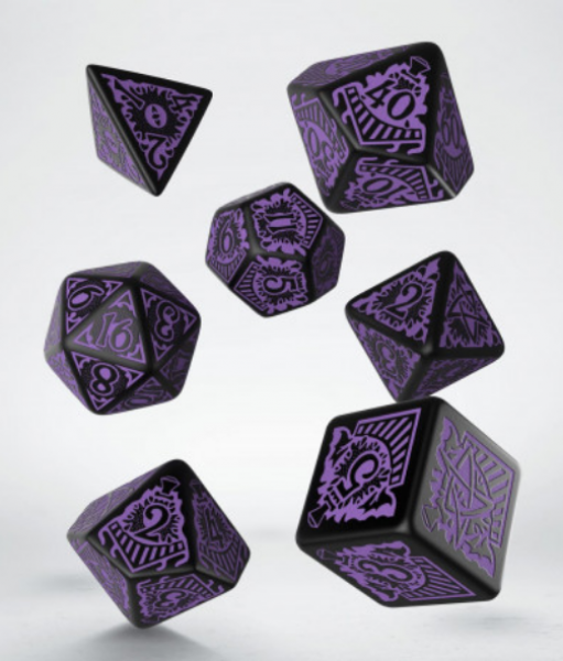 Exotic Dice: Call of Cthulhu Horror on the Orient Express Black-purple dice set