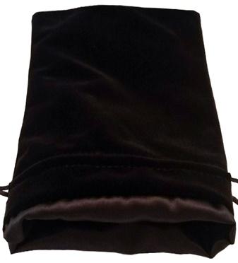 Black Velvet Dice Bag with Black Satin Lining (6''x8'')