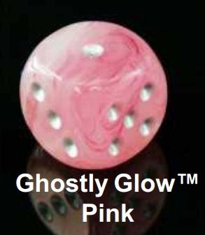 Dice Sets: Ghostly Glow Pink/Silver d10 Set (10)