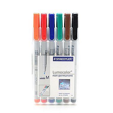 Staedtler Lumocolor Marker Wet Erase/Pen Set (6)