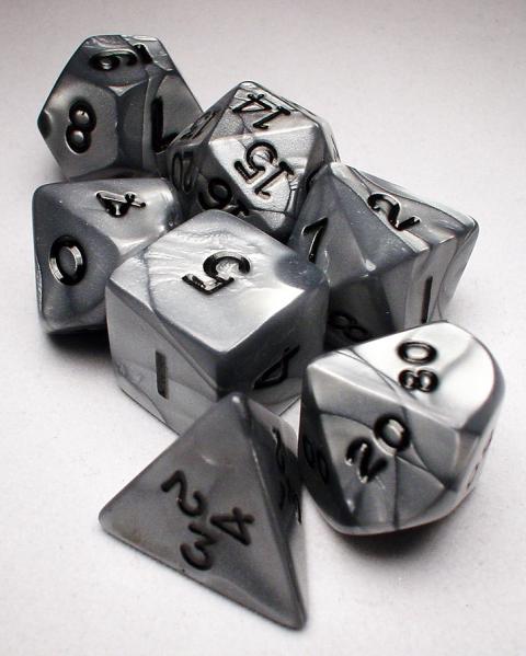 Koplow RPG Dice Sets: Silver/Black Olympic Polyhedral 7-Die Set