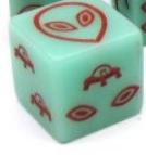 Koplow Special Icon Dice: Glow-in-the-Dark Alien Dice 16mm d6 Green/Red (1 die)
