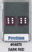 Dark Red Transparent Backgammon Dice w/White Pips D6 16mm