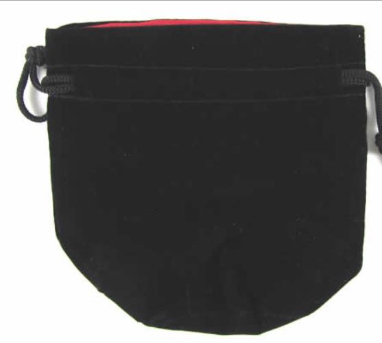 Dice Bags: Velvet Pouch Bag - Black (3in x 4.5in)