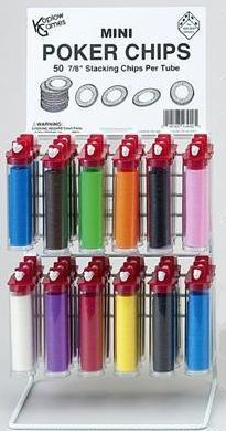 Mini Plastic Poker Chips: 7/8'' Gray Stacking Chips (50)