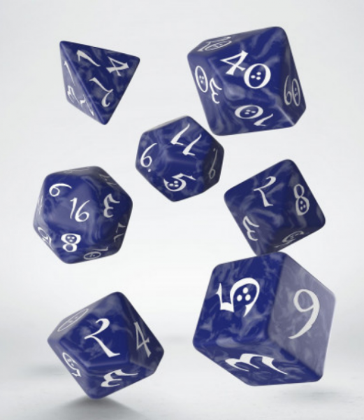 Exotic Dice: Classic RPG Dice Set - Cobalt & White (7)