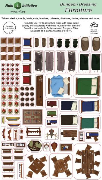 Dungeon Dressing: Furniture (Vinyl Stickers)