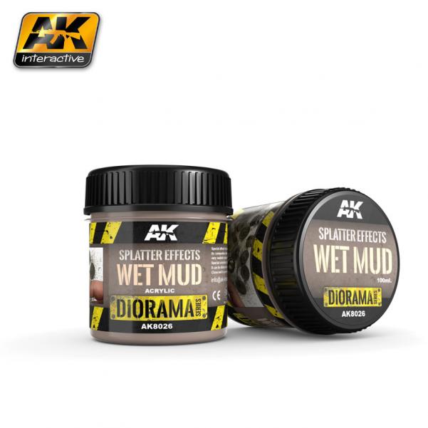 AK-Interactive: (Texture) SPLATTER EFFECTS WET MUD - 100ml (Acrylic)