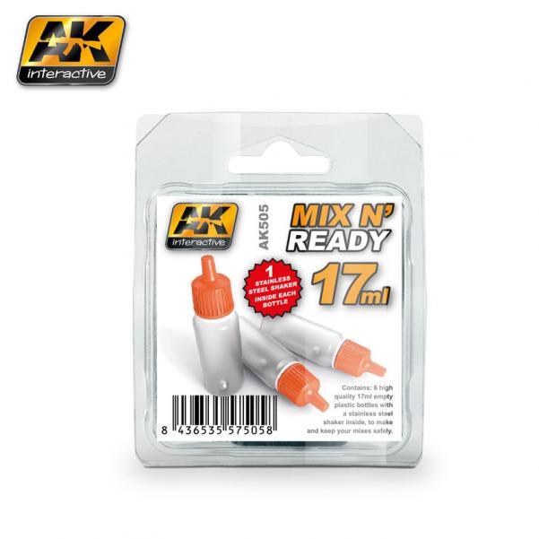 AK-Interactive: (Accessory) MIX N’ READY BOTTLES 17ML (Acrylics) (6)