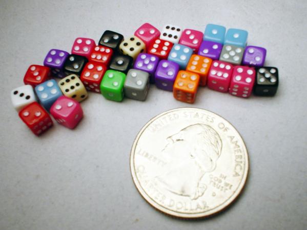 Miniature Dice: Assorted Opaque 5mm d6 (30)