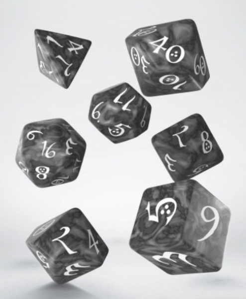 Exotic Dice: Classic RPG Dice Set - Smoky & White (7)