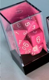 Chessex RPG Dice Sets: Opaque Polyhedral Pink/white 7-Die Set
