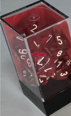 Chessex RPG Dice Sets: Translucent Polyhedral Red/white 7-Die Set