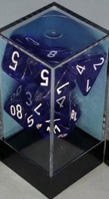 Chessex RPG Dice Sets: Translucent Polyhedral Blue/white 7-Die Set