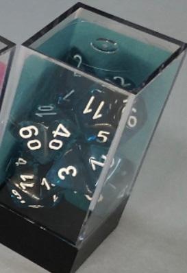 Chessex RPG Dice Sets: Translucent Polyhedral Teal/white 7-Die Set