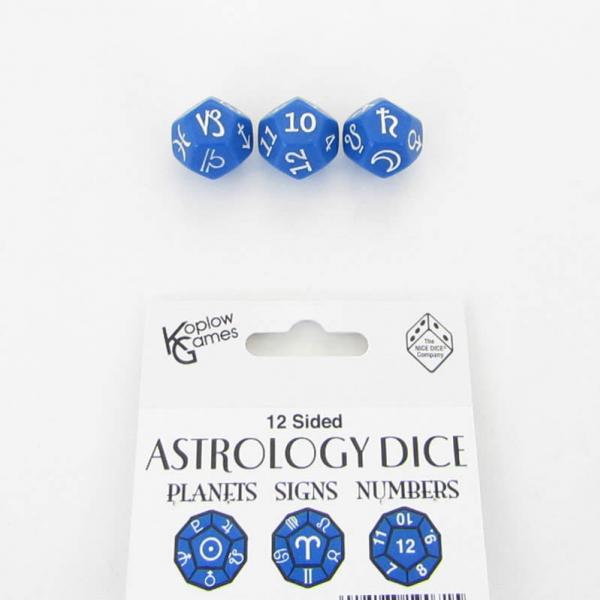 Astrology Dice: Astrology Dice Planets and Signs and Numbers - Blue (3)