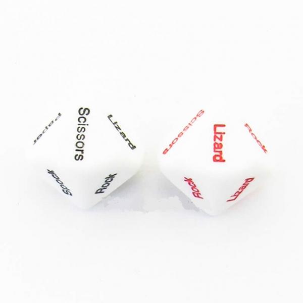 Koplow Special Icon Dice: Rock Paper Scissors Lizard Spock Dice Game D10 19mm (Pack of 2 Dice)