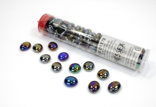 Chessex Gaming Stones: Black Opal Iridized (40+) [12mm-14mm]