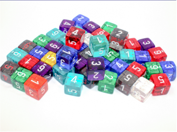 Chessex Bulk Dice Sets: Translucent d6 (Bag of 50)