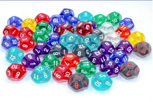 Chessex Bulk Dice Sets: Translucent d12 (Bag of 50)