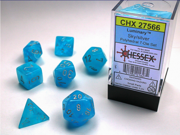 Chessex Dice Sets: Menagerie #10 - Luminary Sky (Day & Night) Polyhedral Dice Set (7)