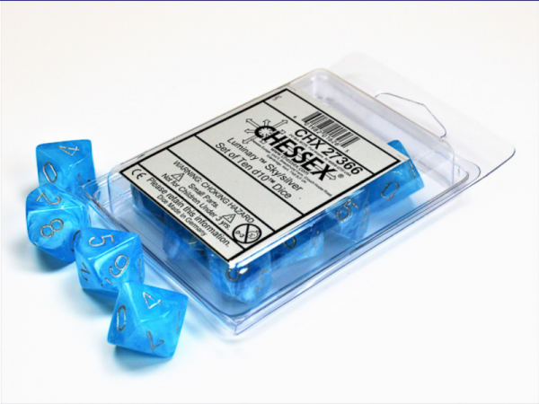 Chessex Dice Sets: Menagerie #10 - Luminary Sky (Day & Night) d10 Set (10)