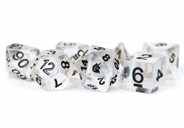 Metallic Dice: Unicorn RESIN Polyhedral Dice Set - Unicorn Ice (7)