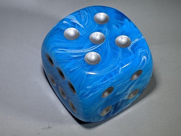 Chessex Dice Sets: Luminary™ Sky/silver 50mm w/pips d6
