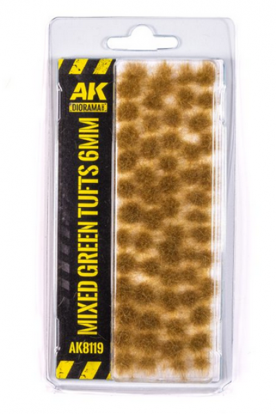 AK-Interactive: Vegetation (Tufts) - Mixed Green Tufts 6mm (new for 2024)