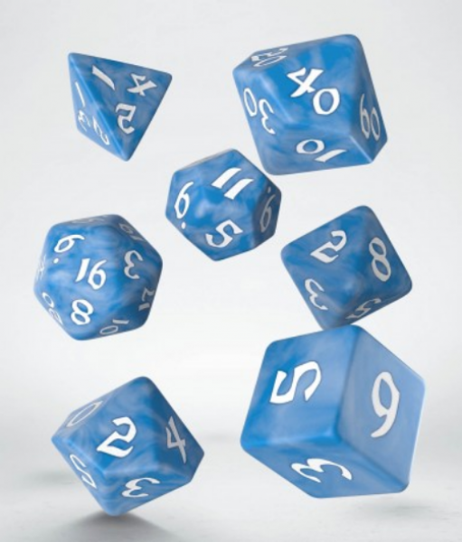 Exotic Dice: Classic Runic Dice Set - Glacier & White (7)