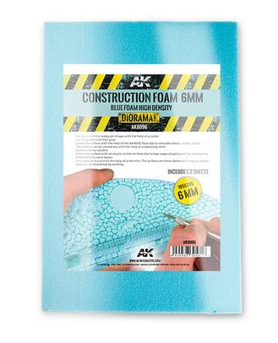 AK-Interactive: Blue High Density Construction Foam 6mm (2 sheets)