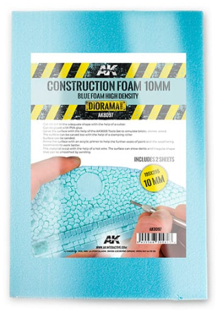 AK-Interactive: Blue High Density Construction Foam 10mm (2 sheets)