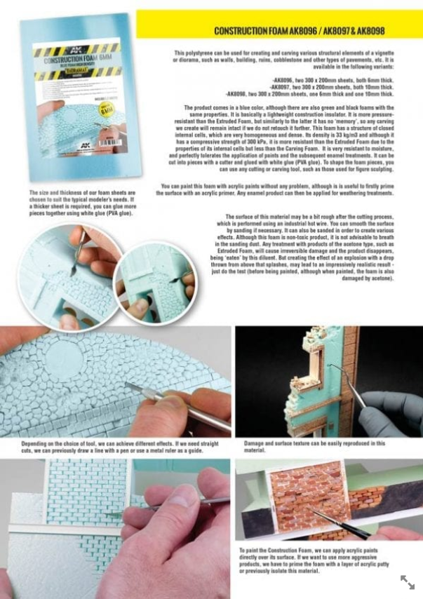 AK-Interactive: Blue High Density Construction Foam 10mm (2 sheets)