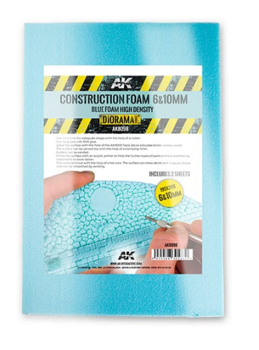 AK-Interactive: Blue High Density Construction Foam 6 & 10mm (2 sheets)