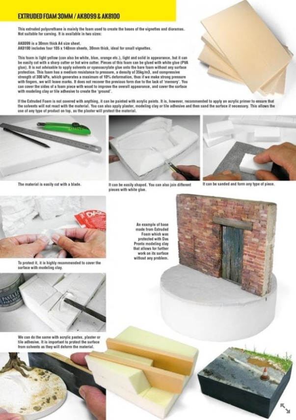 AK-Interactive: Extruded Foam 30mm (size A4, pre-cut)