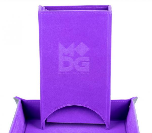 Fold Up Velvet Dice Tower - Purple