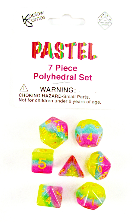 Layered Dice: Pastel (7-die set)