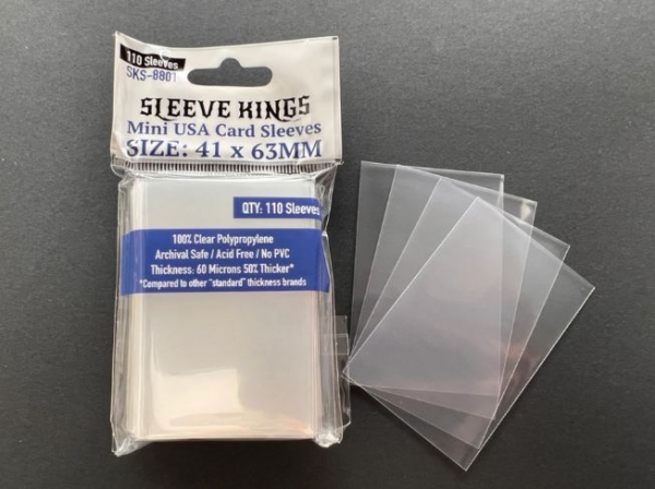 Sleeve Kings: Mini USA Card Sleeves (41x63mm) - 110 Pack, 60 Microns