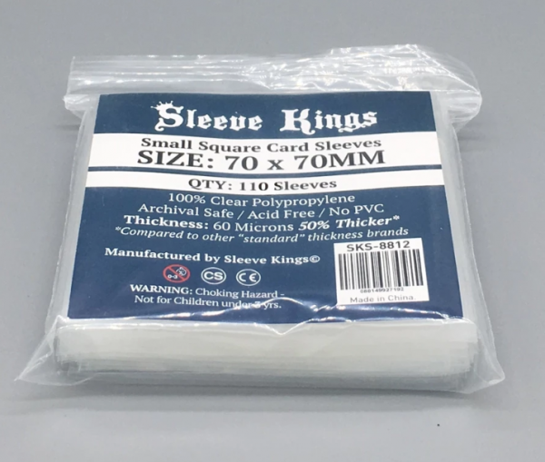 Sleeve Kings: Small Square Card Sleeves (70x70mm) - 110 Pack, 60 Microns