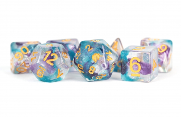 Metallic Dice: Unicorn RESIN Polyhedral Dice Set - Fancy Fae (7)