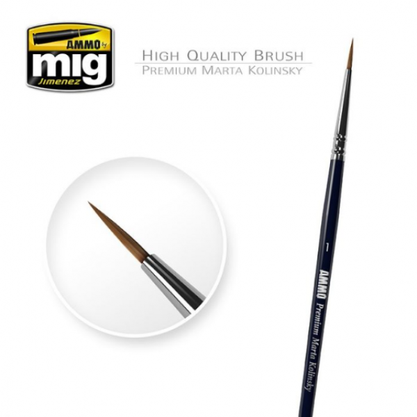 AMMO: 1/0 Premium Marta Kolinsky Round Brush