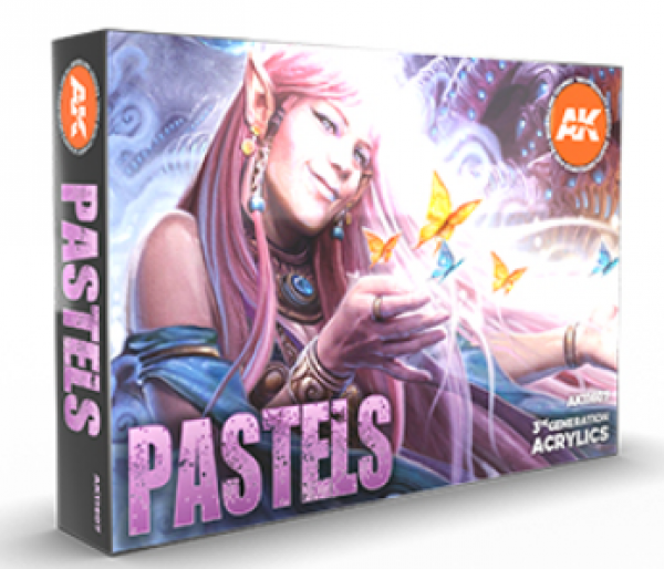 AK-Interactive: 3rd Gen Acrylics - Pastels Acrylic Paint Set (Box of 6 Paints)