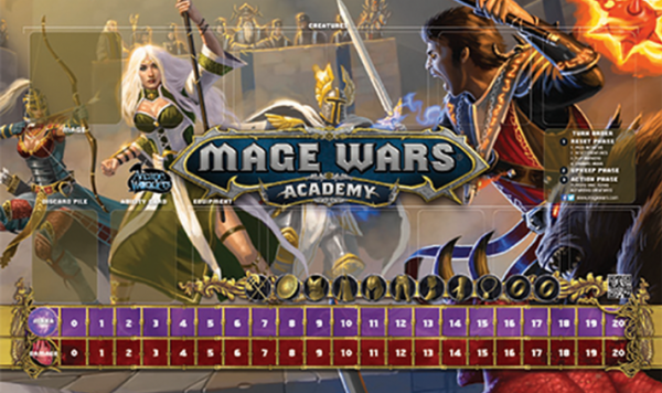Mage Wars Academy: Priestess vs Warlock Playmat