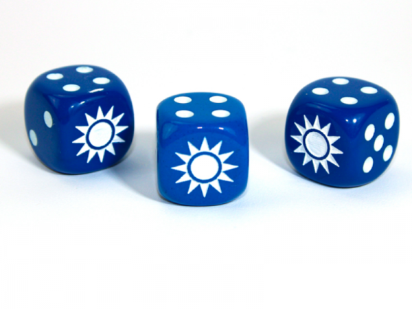 Chessex Choice Dice: Axis and Allies China d6 - Opaque Blue/White (1)