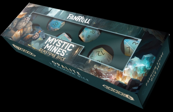 16mm Mystic Mines Stone Poly Dice Set: Opalite