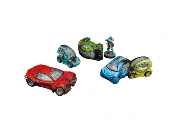 Infinity Sci-Fi Terrain: City Wrecked Cars Set (5)
